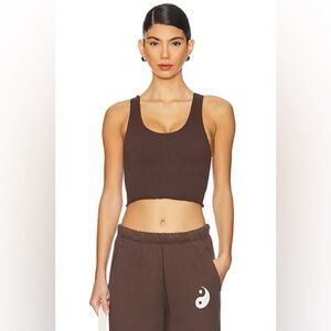 Amor Crop Tank Top in Mocha SPIRITUAL GANGSTER